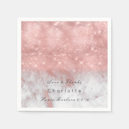 Servilleta De Papel Rosa Rosa Rosa Oro Rubor Fiesta de mármol gris bla