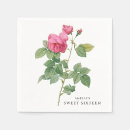 Servilleta De Papel Rosa rosa rosa rosa Vintage Botánico