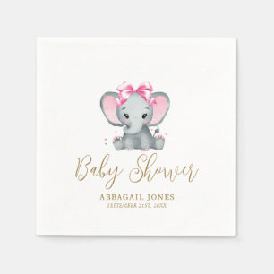Servilleta De Papel Rosa Rubor Dorado Elefante Bonito Elegante Shower 
