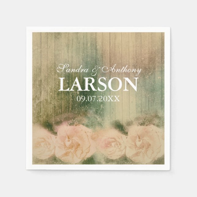 Servilleta De Papel Rosa ruso Boda Napkin (Anverso)