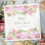 Servilleta De Papel Rosa salvaje Floral Bridal Shower<br><div class="desc">Diseñado para coordinar con nuestra colección Rosa de duchas de novias. Con guirnaldas rosadas de bonito enmarcando los detalles de tu ducha de novia personalizada en un texto elegante. Diseñado por Thisisnotme©</div>