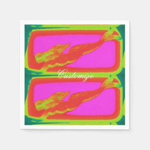 Servilleta De Papel rosa subacuático rojo de las sirenas