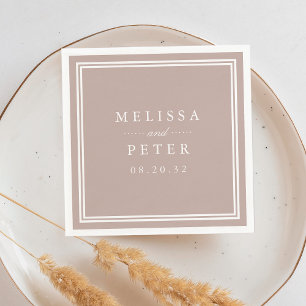 Servilleta De Papel Rosa Taupe   Boda personalizado clásico