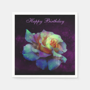 Servilleta De Papel Rosa turquesa morado Napkin-Personalizar