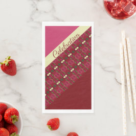 Servilleta De Papel Rosa verde claro y borgoña