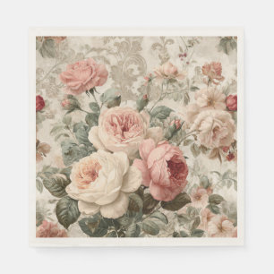 Servilleta De Papel Rosa Victoriana Romántica Vintage