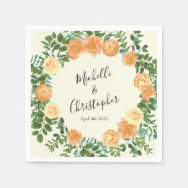 Servilleta De Papel Rosa Vintage de Peach Ivory Boda