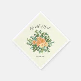 Servilleta De Papel Rosa Vintage de Peach Ivory Boda