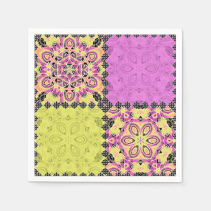 Servilleta De Papel Rosa y cal, patchwork