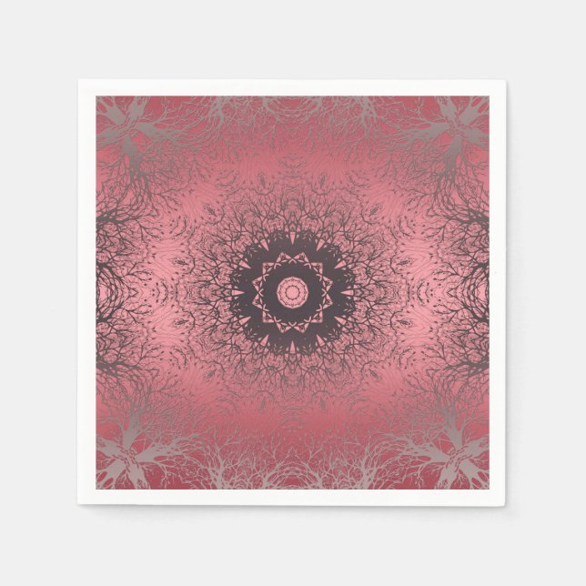 Servilleta De Papel rosa y gris (Anverso)