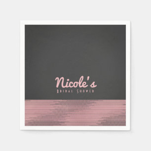 Servilleta De Papel Rosa y gris Glam moderno lentejuelas Chic fiesta e