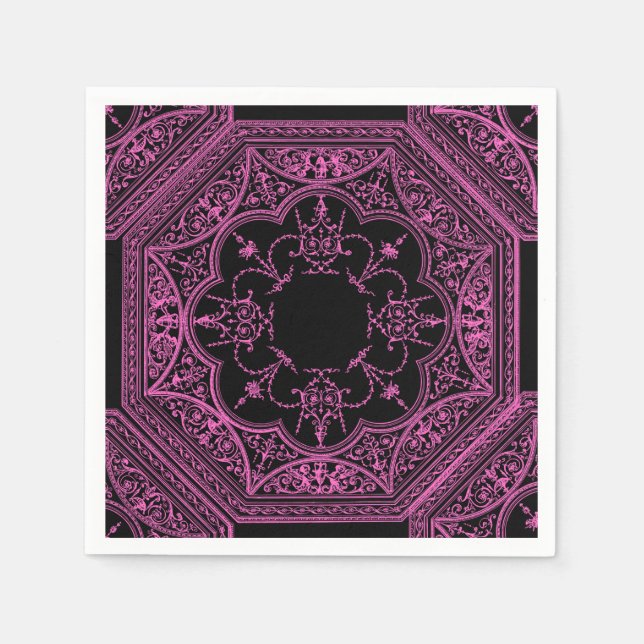 Servilleta De Papel Rosa y negro (Anverso)