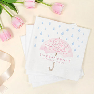 Servilleta De Papel Rosado Baby Shower de chispa moderna