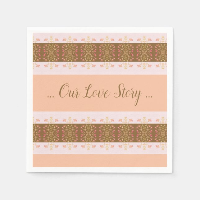 Servilleta De Papel Rosado Y Rosa (Anverso)