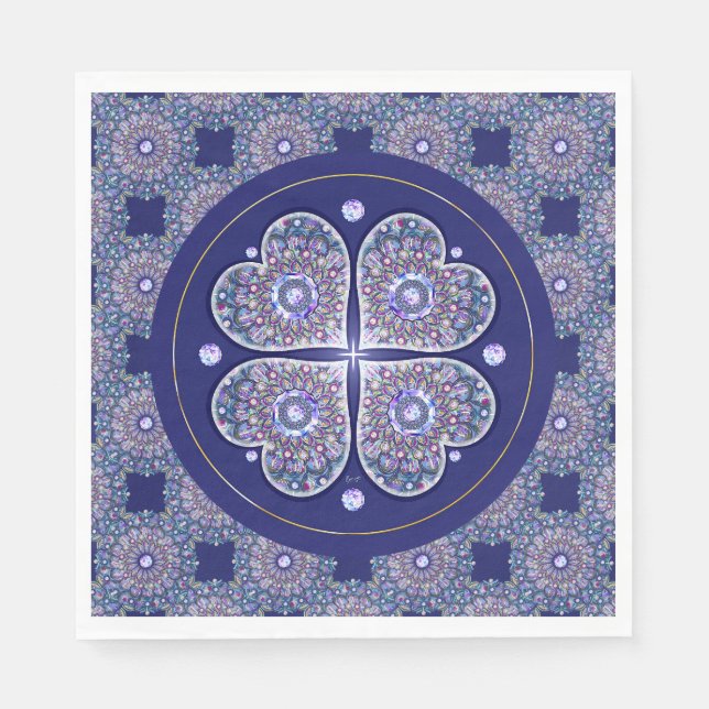 Servilleta De Papel Rosario azul (Anverso)