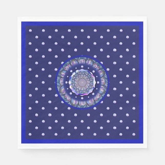 Servilleta De Papel Rosario azul (Anverso)