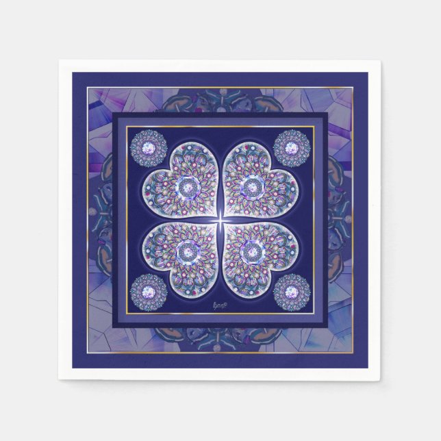 Servilleta De Papel Rosario azul (Anverso)