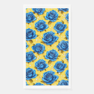 Servilleta De Papel Rosas azules 3d