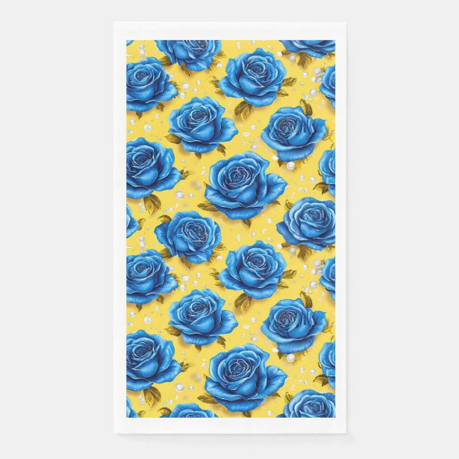 Servilleta De Papel Rosas azules 3d (Anverso)