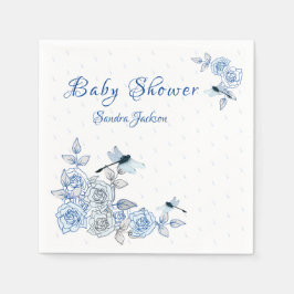 Servilleta De Papel Rosas azules Dragonfly Boy Baby Shower
