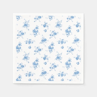 Servilleta De Papel Rosas Azules Vintage Floral Decoupage Cottagecore