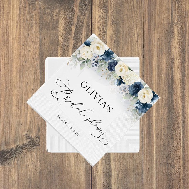 Servilleta De Papel Rosas azules y blancas de la marina Toallas de duc (Subido por el creador)