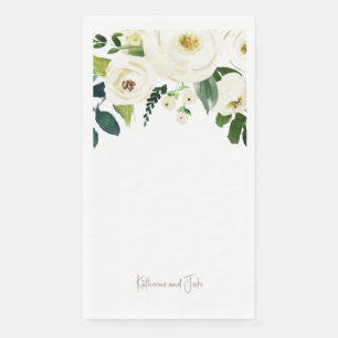 Servilleta De Papel Rosas blancas Nombres de guiones personalizados Bo