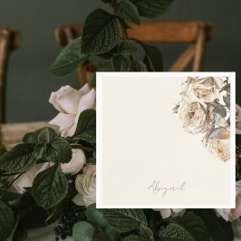 Servilleta De Papel Rosas blancas secas crema Denominación personaliza