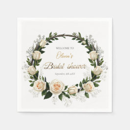 Servilleta De Papel Rosas blancas y favores respiratorios para el bebé