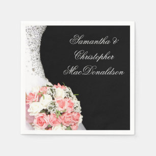 Servilleta De Papel Rosas bodas de novias rosas con negro