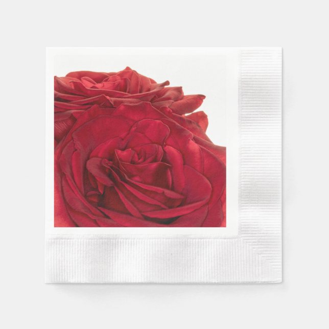 Servilleta De Papel rosas Bodas Rojos de 1824 (Anverso)