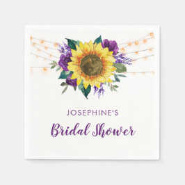 Servilleta De Papel Rosas Bridal Shower Sunflower Purple