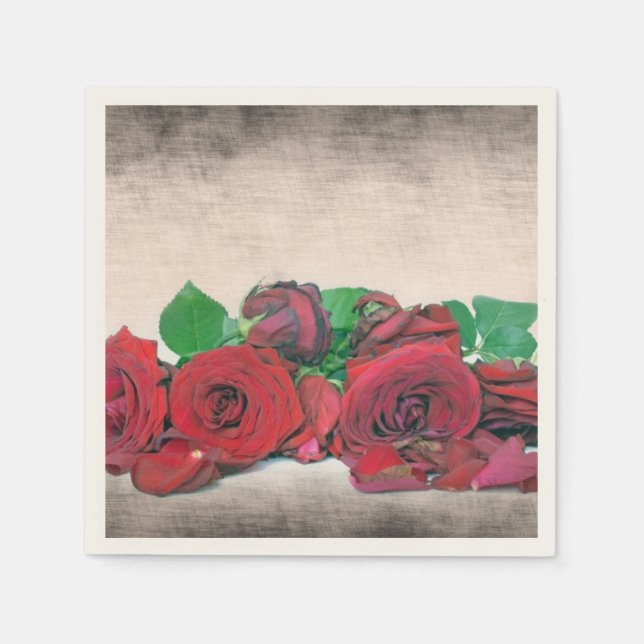 Servilleta De Papel Rosas Cocktail Paper Napkin (Anverso)