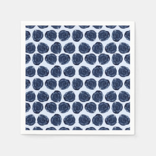 Servilleta De Papel Rosas de Acuarela Azul Viñas Encantadoras Boda Chi