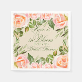 Servilleta De Papel Rosas de acuarela Ducha de novia