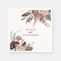 Rosas de Boho Borgoña caen boda floral