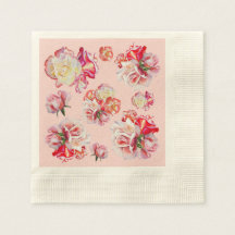 Rosas de color de agua rosa Coctail Napkins