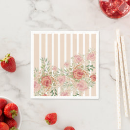 Servilleta De Papel Rosas de color de agua rosa Rubor pintados a mano