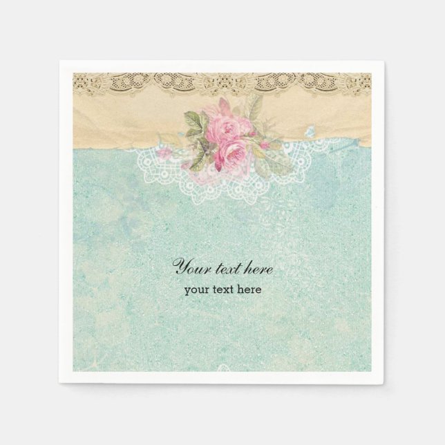 Servilleta De Papel Rosas de época (Anverso)