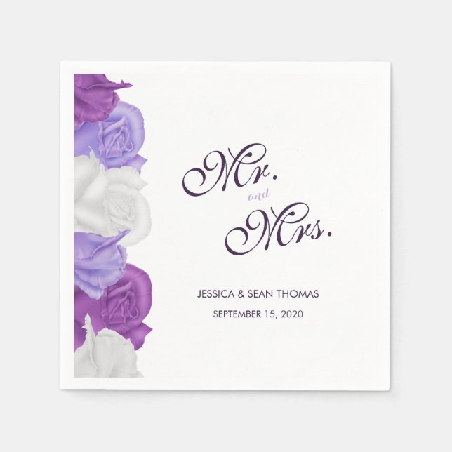 Servilleta De Papel Rosas de Herencia Chic Boda (Anverso)