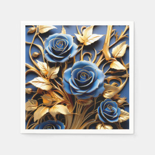 Servilleta De Papel Rosas de Oro Art Nouveau
