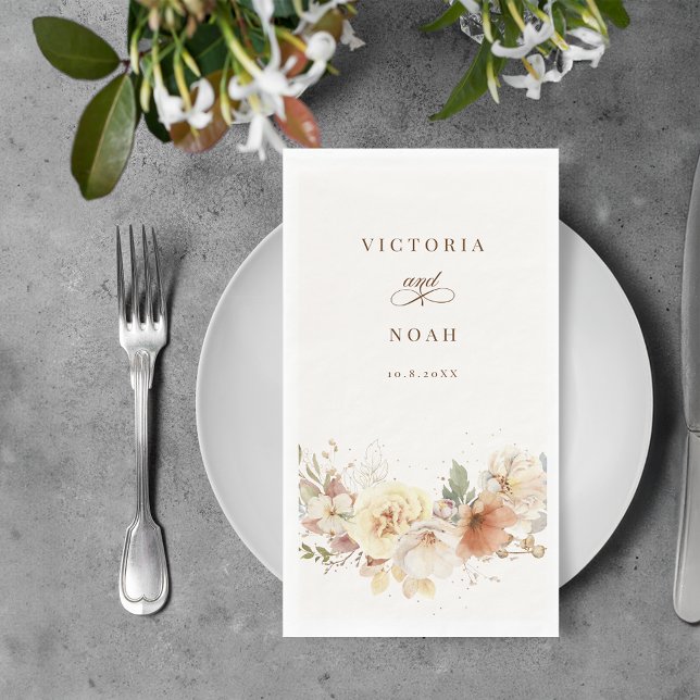 Servilleta De Papel Rosas de otoño rústicos acuarela Botánica (Subido por el creador)