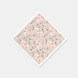 Servilleta De Papel Rosas de Rustic Wood y Romantic Shabby Chic Boda