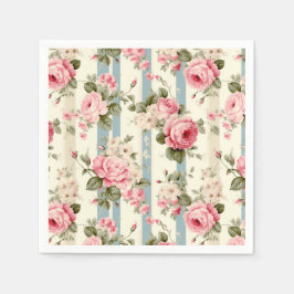 Servilleta De Papel Rosas de Shabby Chic Vintage