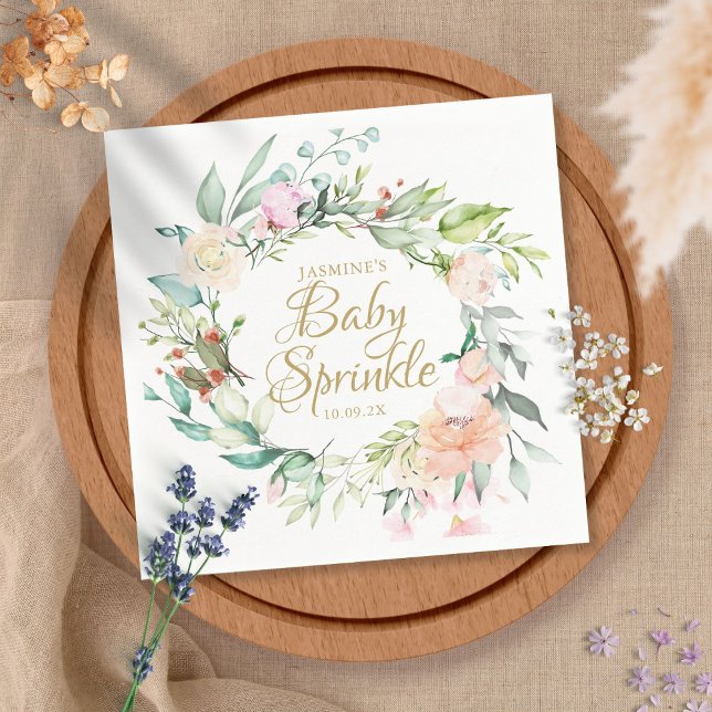 Servilleta De Papel Rosas de Woodland Parejas Florales Baby Shower (Subido por el creador)