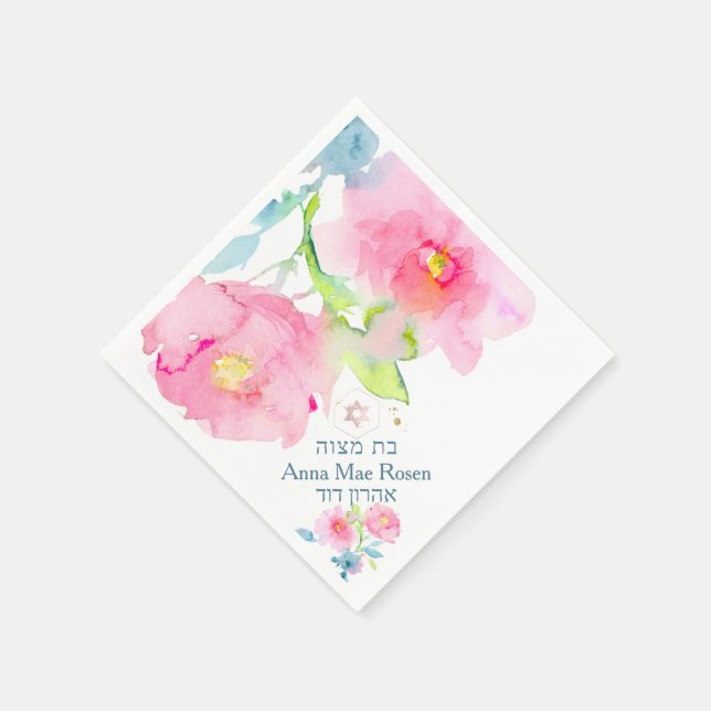 Servilleta De Papel Rosas del Jardín de PixDezines, Mitzvah Rosa de Ru (Borde)