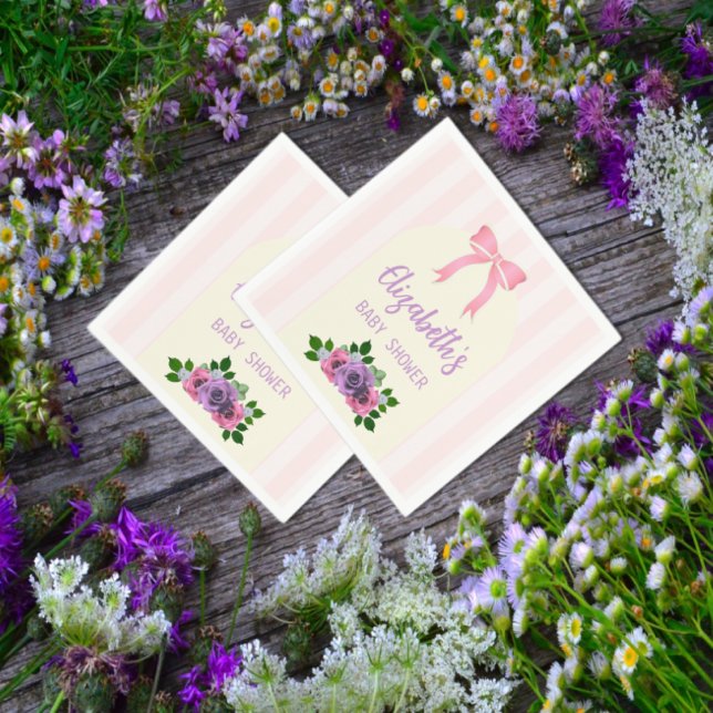 Servilleta De Papel Rosas del jardín rosan Baby Shower (Subido por el creador)
