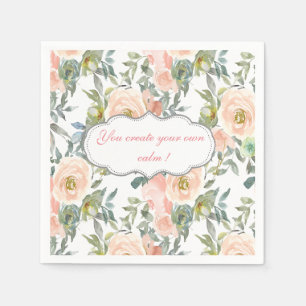 Servilleta De Papel Rosas elegantes de moda,Mensaje motivacional