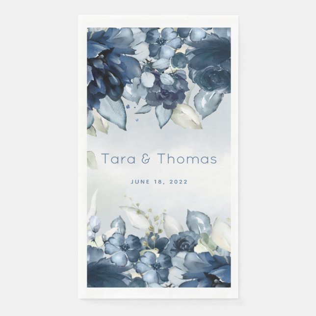 Servilleta De Papel Rosas en cascada Boda Napkin (Anverso)