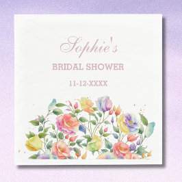 Servilleta De Papel Rosas florales brillantes Lilac Pink